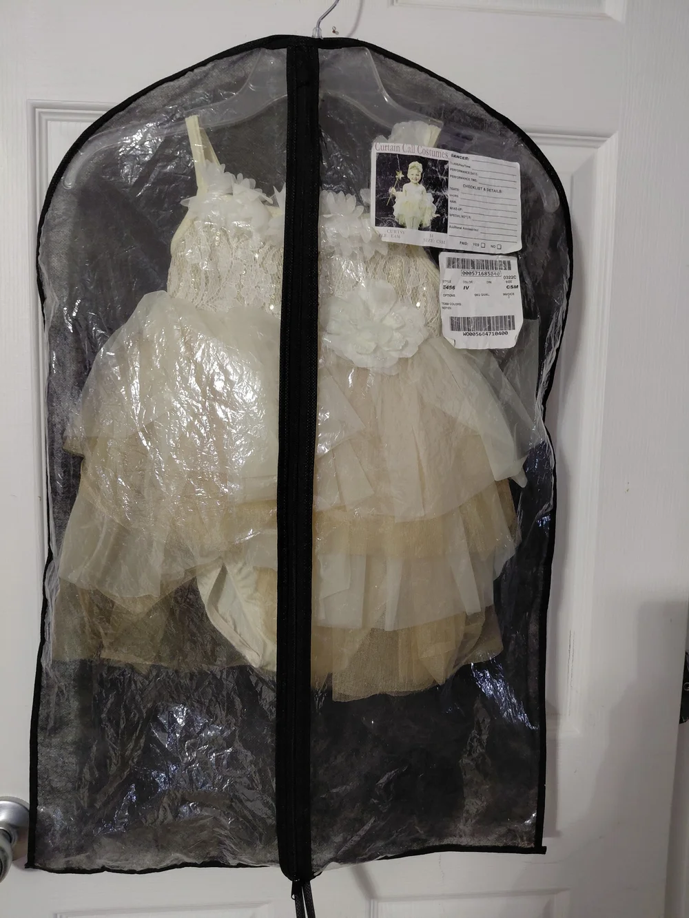 Ivory Floral Tulle Dance Costume for Kids